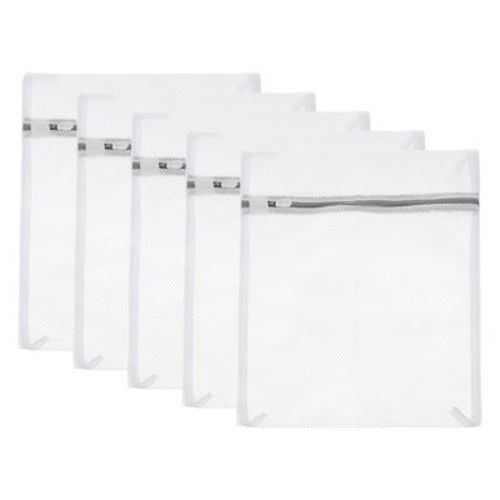 Unique Bargains Mesh Laundry Wash Bag with Zipper for Delicate Clothing 5 Pcs