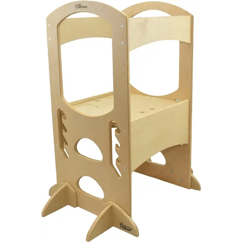 Little Partners Kids Learning Tower® - Adjustable Height Kitchen Step Stool for Toddlers - Encourages Learning, Independence, and Engagement - Safety Climbing Tower for Kitchen Counter (Natural)