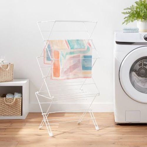 Folding Steel Drying Rack White - Brightroom™: Collapsible Clothes Dryer, 308 Surface Area, 20lb Capacity