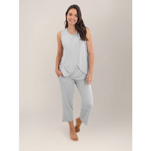 Tulip Hem Nursing Tank & Capri Pajama Set | Grey Heather – Kindred Bravely