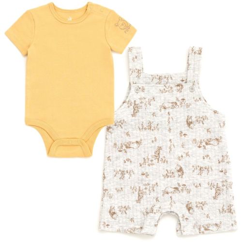 Disney Winnie the Pooh Eeyore Tigger Newborn Baby Boys Bodysuit and Short Overalls Outfit Set Winnie The Pooh / Orange Newborn