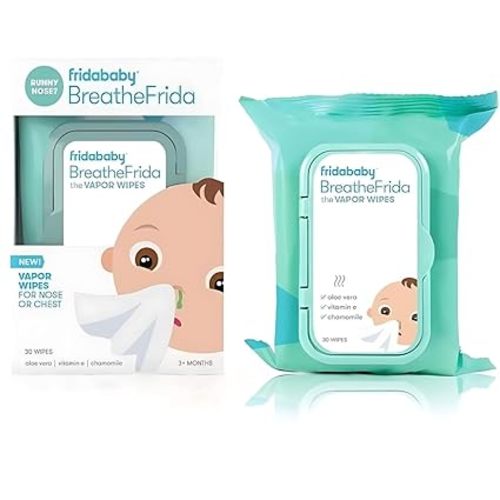 Frida Baby Breathefrida Baby Vapor Wipes for Nose, Chest, Feet| Alcohol Free, Made with Aloe, Vitamin E & Chamomille, 30 Count, 1pk - Chamomile, Eucalyptus - 30 Count (Pack of 1)