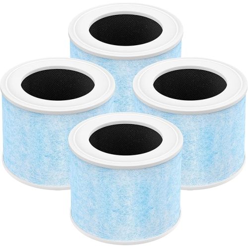 4-in-1 Air Filter Compatible with Momcozy Nursery Air Purifier, H13 True HEPA Filter with Activated Carbon, 4 Pack