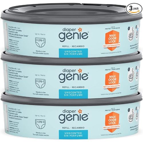 Diaper Genie Bags Refills 270 Count (Pack of 3) with Max Odor Lock | Holds Up to 810 Newborn Diapers