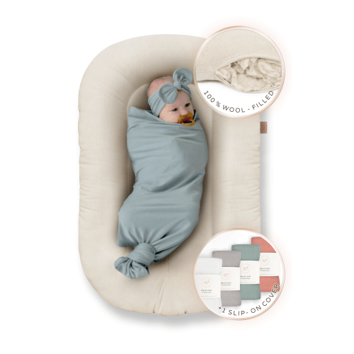 Wool Baby Lounger - Dusty Olive