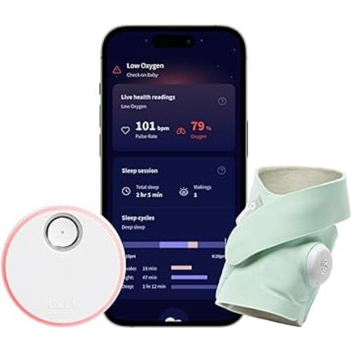 Owlet Dream Sock® - FDA-Cleared Smart Baby Monitor - Track Live Pulse (Heart) Rate, Oxygen in Infants - Receive Notifications - Mint