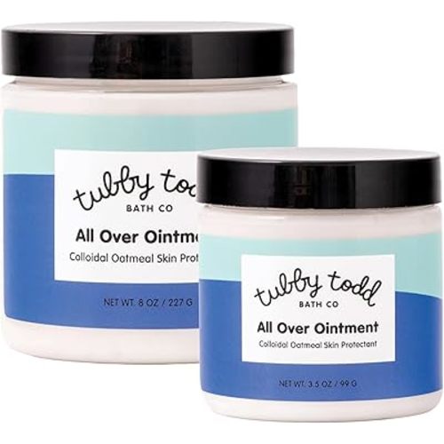 TUBBY TODD All Over Ointment - Baby Eczema Cream - Everyday Multi-Purpose Baby Skin Relief Cream - Sensitive Skin, Dry Skin & Irritation - Steroid & Gluten Free - Lavender Rosemary, 2 Pack 3.5oz & 8oz