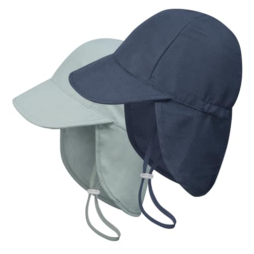 ECOSUMA 2 Pack Baby Sun Hats UPF 50+ Toddler Beach Hat for Girls Boys 0-4 Years