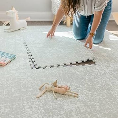 Baby Play Mats for Floor - Eden (6x6ft) - Premium EVA Foam Play Mat for Babies & Toddlers - Perfect for Tummy Time, Crawling, Playroom - Stylish & Comfortable Kids Play Mat