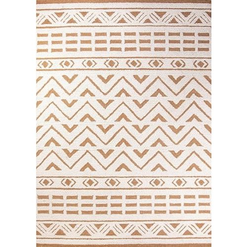 Crane Baby Nursery Décor, Wool Floor Rug for Boys and Girls, Cream & Brown Boho Style, 5' x 7'