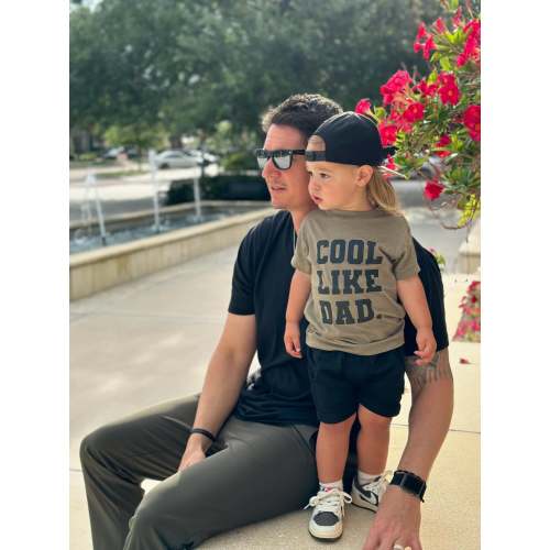 Cool Like Dad Black on Green tee