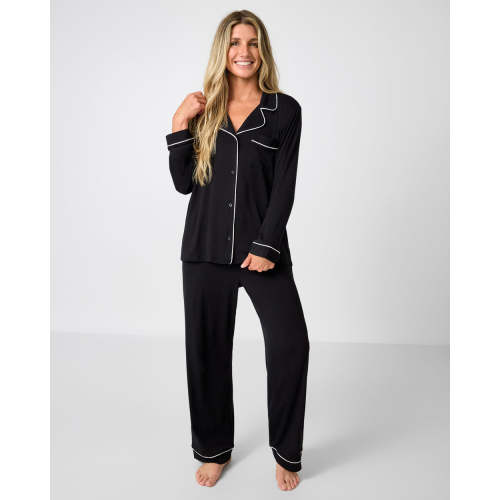 Black Women's Long Sleeve Pajama Set | Little Sleepies