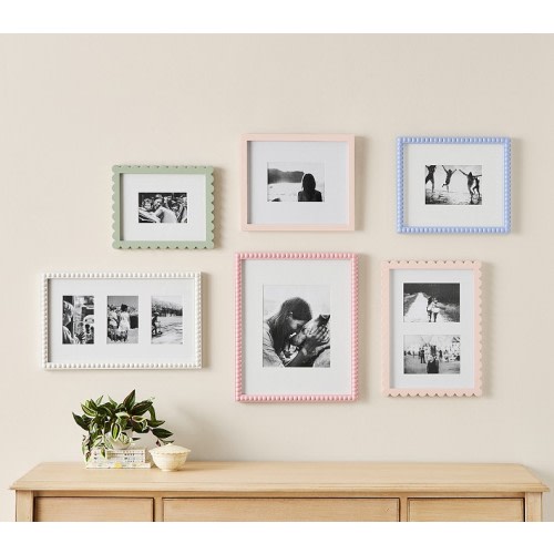 Beaded Gallery in a Box Wood Frames, Set of 6