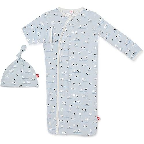 Magnetic Me Modal Newborn Sleeper Gown & Hat Set | Silky Soft Modal Fabric Sleep Sack