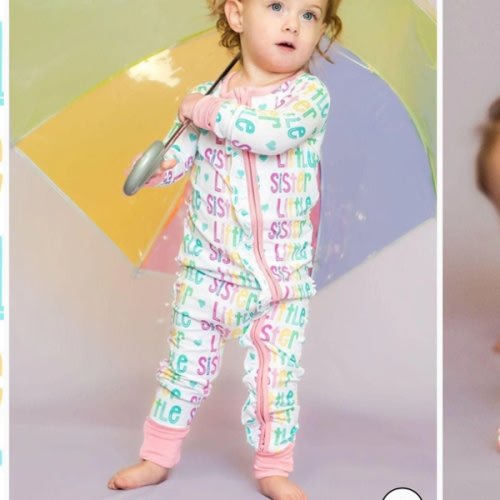 Little Sister Bamboo Zipper Pajama | Matching Sibling Sleepwear