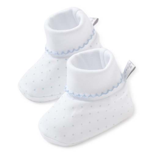 White/Blue New Kissy Dots Print Booties