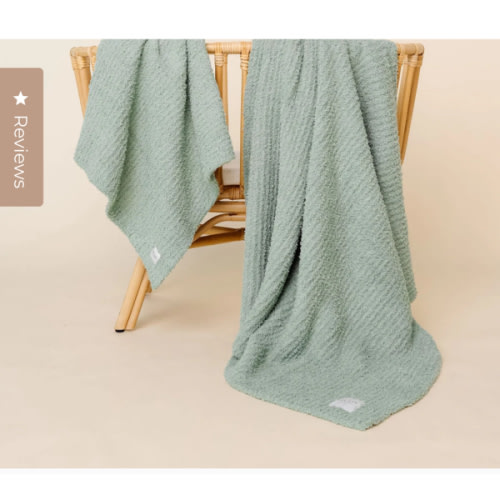 Chenille Blanket - Sage - Small & Large