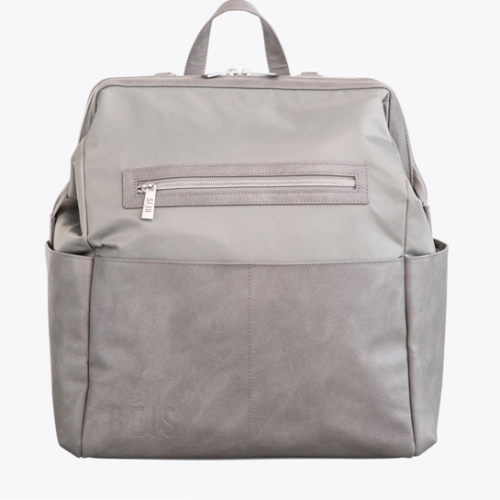 BÉIS 'The Backpack Diaper Bag' in Grey - Chic Diaper Backpack