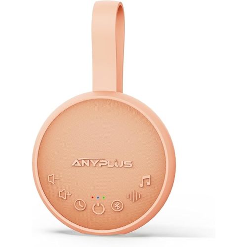 White Noise Sound Machine for Sleeping Adults & Baby, Portable Noise Machine with 24 Soothing Sounds, Bluetooth 5.1, Battery Powered, 3 Timer Settings, Memory Function for Home, Office, Travel(Orange)