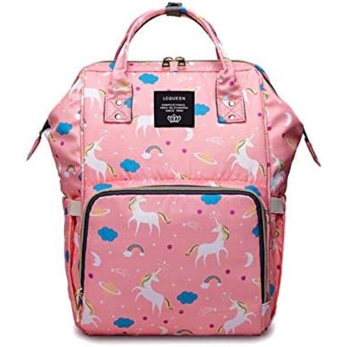 Diaper Bag Backpack for Mom Dad, Maternity Changing Bag Diaper Backpack with Stroller Straps(unicorn print)