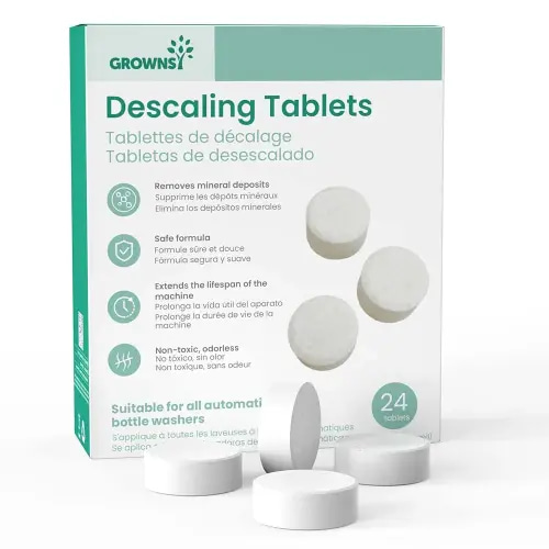 GROWNSY Descaler Tablets, 24 Descaling Tablets Compatible with Momcozy, Baby Brezza, Papablic Bottle Washer, Effective for Bottle Washer, Warmer, Sterilizer, Formula Maker & Baby Feeding Essentials