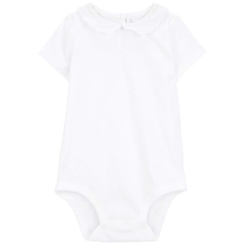 Baby Scalloped Collar Short-Sleeve Bodysuit - White - OshKosh | Carter's