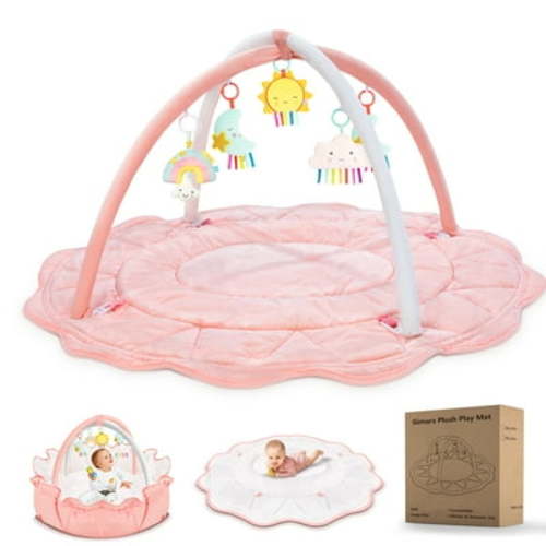 Gimars Extra Large Plush Baby Play Gym, Stage-Based Developmental Baby Activity Mat, Washable Baby Play Gym Mat for Baby Tummy Time for Newborn, Infant