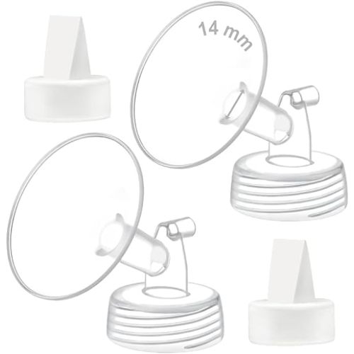 Maymom 14mm Flange and Duckbill Valve Compatible with Spectra S1 S2 9 Plus. Not Original Spectra Pump Parts. Replace S2 Pump Parts Flange Duckbill Valve