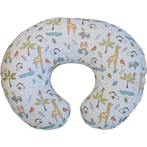 Boppy Nursing Pillow Original Support, Jungle Beat, Ergonomic Nursing Essentials for Bottle and Breastfeeding, Firm Fiber Fill, with Removable Nursing Pillow Cover, Machine Washable