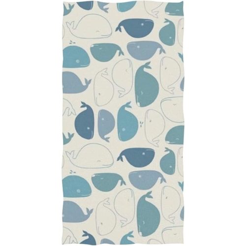 senya Cartoon Whale Hand Towel Ultra Soft Luxury Towels for Bathroom 30"x15"