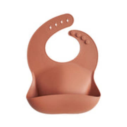 Mushie Silicone Baby Bib - CLAY / SHIFTING SANDS / SILVER SAGE