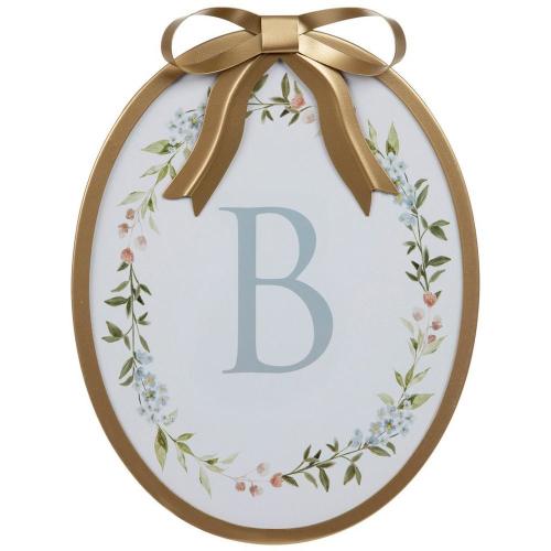 Gold Bow & Floral Letter Wood Wall Decor