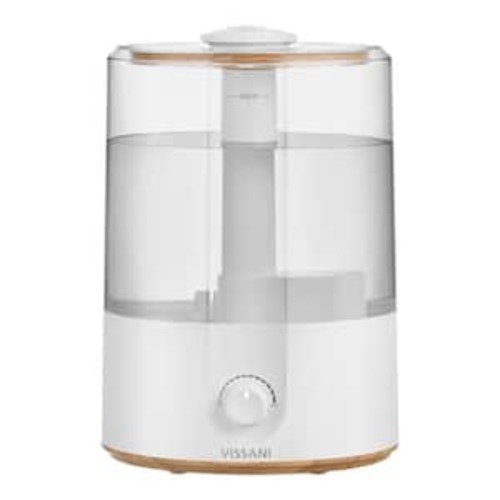 1 Gal. Ultrasonic Humidifier 360 ° Turning Dual Nozzle Cool Mist for Medium Room in Wood Grain