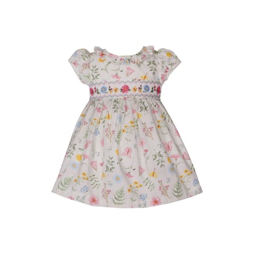 Floral Embroidered Accent Cotton Party Dress & Bloomers, 24M