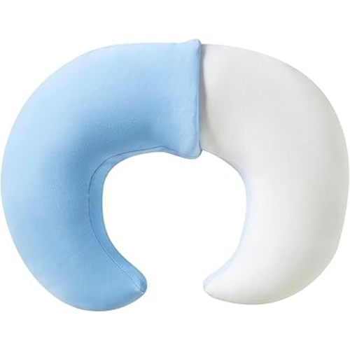 Nursing Pillow, Plus Size Breastfeeding Pillow Original Support for Baby Boys Girls Breastfeeding Essentials, with Removable Soft Cotton Cover (Blue, Large (25.59 * 20.08 * 6.30 Inches))