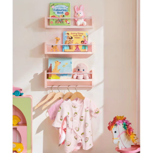 Ebern Designs Nursery 3 Piece Pine Solid Wood Floating Shelf & Reviews | Wayfair