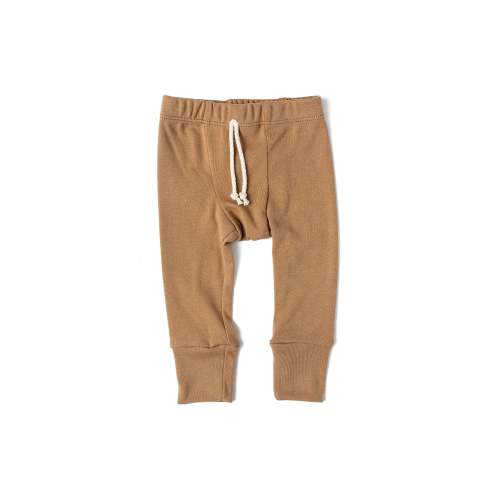rib knit pant - kraft