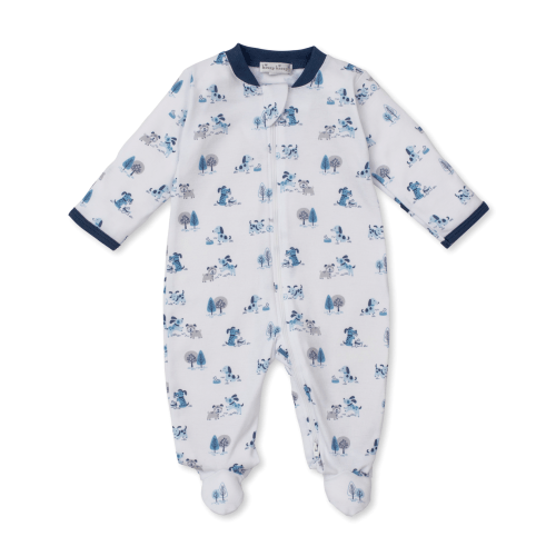 Kissy Kissy Puppy Park Fun Zip Footie - Spoiled Sweet Boutique - Spoiled Sweet Boutique
