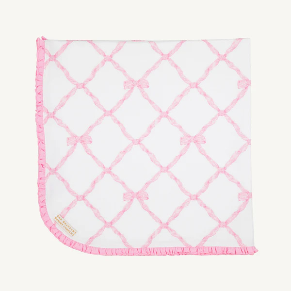 Baby Buggy Blanket - Belle Meade Bow with Worth Avenue White