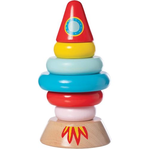 Manhattan Toy Stacker Rocket Baby and Toddler 7 Piece Magnetic Wooden Stacking Toy Set