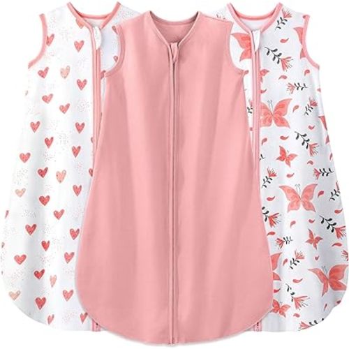 Yoofoss Baby Sleep Sack 6-12 Months Baby Wearable Blanket 100% Cotton 2-Way Zipper TOG 0.5 Toddler Sleeping Sack, Lightweight Sleep Sacks for Babies(Medium)