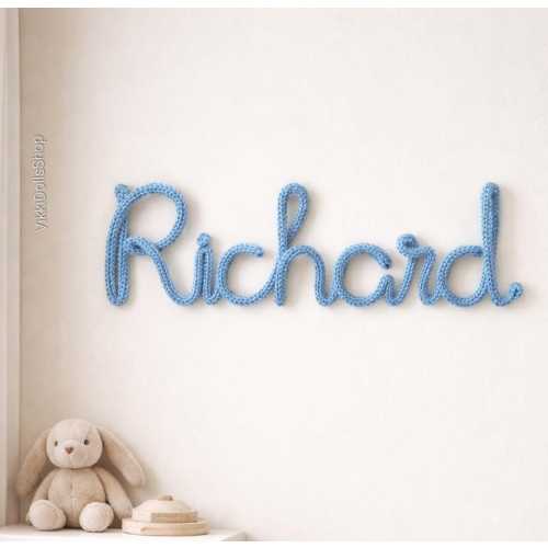 Personalized Name Sign for Nursery – Custom Crochet Wall Name – Baby Name Decor – Boho Kids Room Wall Art – Handmade Cotton Letter Sign