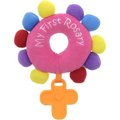 Baby Rosary My First Rosary™, Plush Rattle Bright Pink