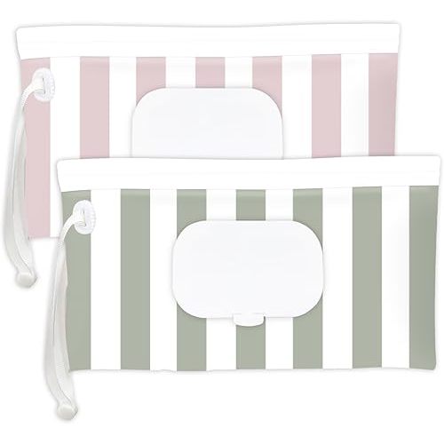 cephira Baby wipes dispenser,portable baby wipes holder for outdoor, Refillable baby wipes container, on the go wet wipe pouch for travel, resuable wipes dispenser for hiking (blush)