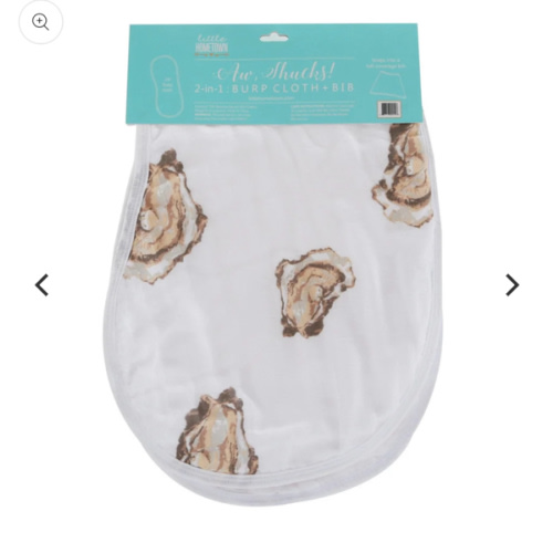 Baby Burp Cloth & Bib Combo: Aw Shucks! Oyster - Shop Now – Little Hometown