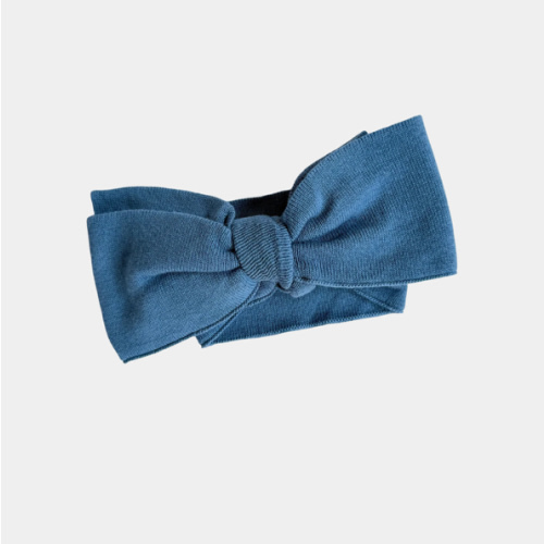 Classic Bow Headband - Denim Blue