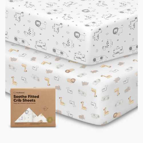KeaBabies Soothe Fitted Crib Sheets - Kea Safari, 2