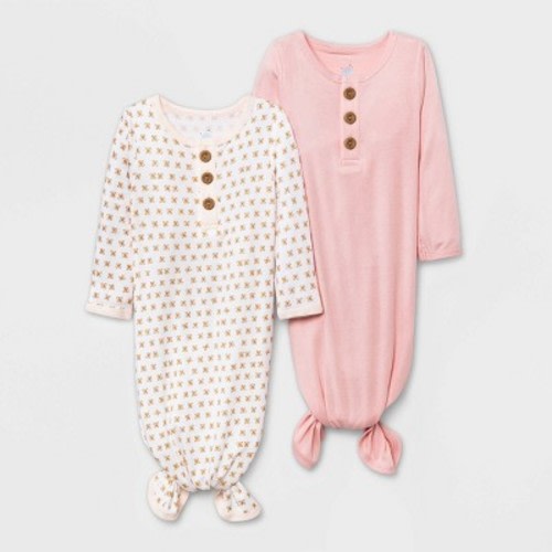 Baby Girls' 2pk Modal Blend Tie NightGown - Cloud Island™ Pink Newborn