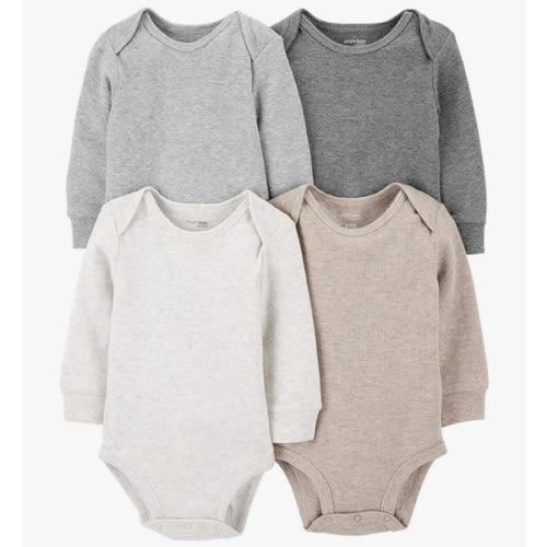 Simple Joys by Carter's Baby 4-Pack Long-Sleeve Thermal Bodysuit