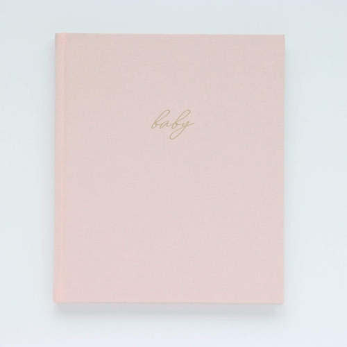Linen Baby Book - Blush